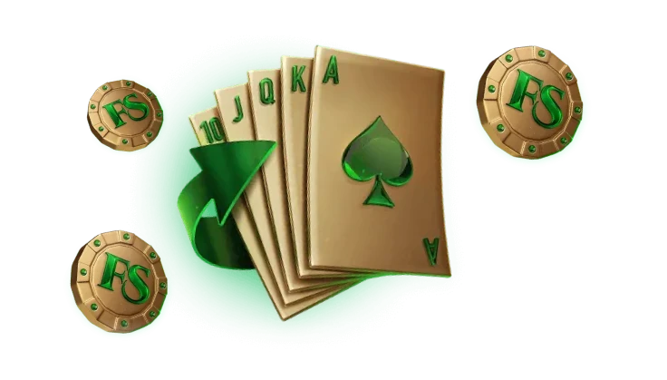Herospin playing cards with green suit symbols